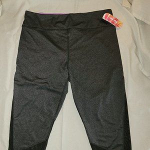 Dk Grey  with purple workout pants. Size 1x Shosho sport